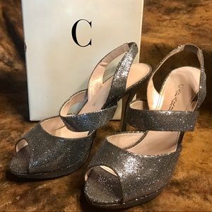 Caparros Anissa pewter/gold metal pumps